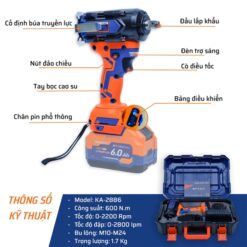 Máy Tháo Ốc Pin 600N.M Mới STAKA MAX (Không kèm pin) (1C/H,5C/T)- KA-2886 | Giá Tốt, Chính Hãng Mới Nhất 2025
