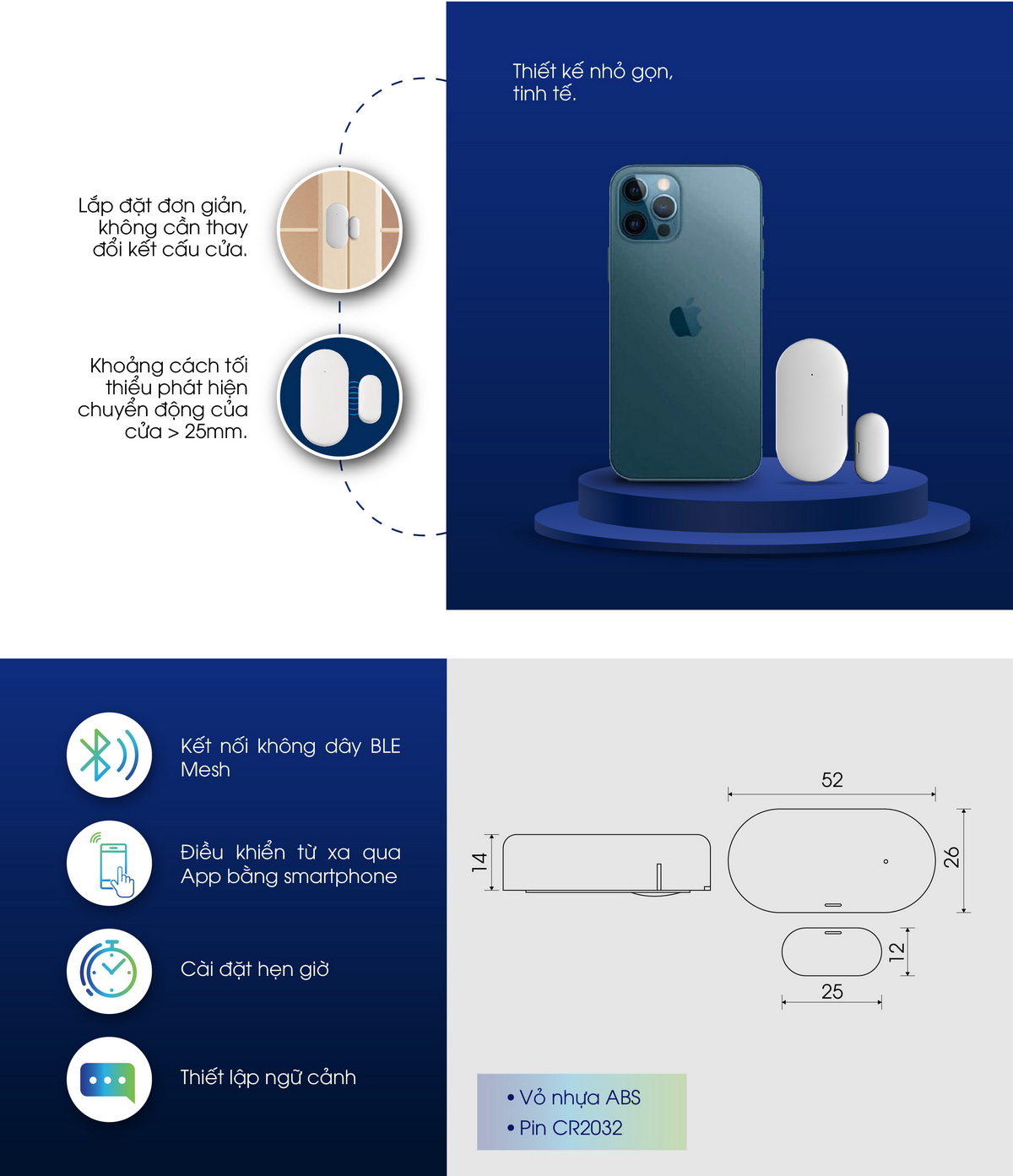 Bộ cảm biến cửa CB08 bluetooth Rạng Đông - Hình ảnh 6