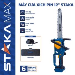 Máy Cưa Xích Pin 12’’ STAKA – Giải Pháp Cắt Gỗ Mạnh Mẽ, An Toàn và Tiện Lợi