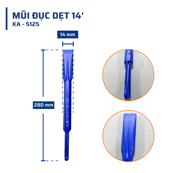 Mũi Đục Dẹt 14′ STAKA MAX (50C/T)